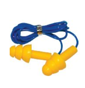 Reusable Silicone Ear Plugs EC 2001C with Cord, SNR 32dB, Multiple Flange Design, Washable, Industrial Noise Protection, for Work, Concert, Sleep, EN352-2 Certified – Yellow/Blue